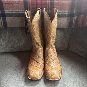 Lucchese Russell 11.5D Giant Gator Stonewashed Boots! Discontinued By Lucchese